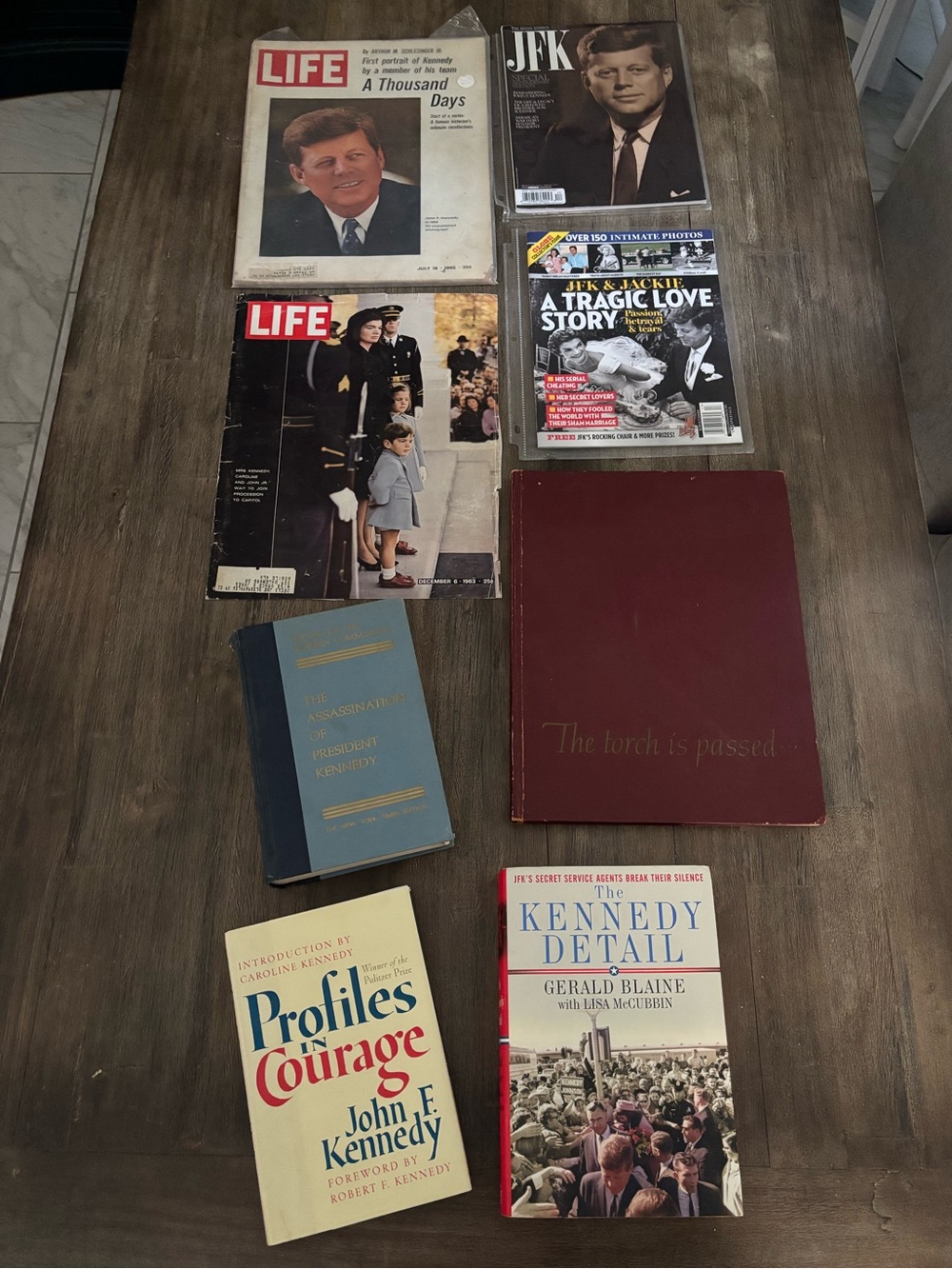 John F Kennedy Books and Magazines - lot of 8 vintage magazines and books